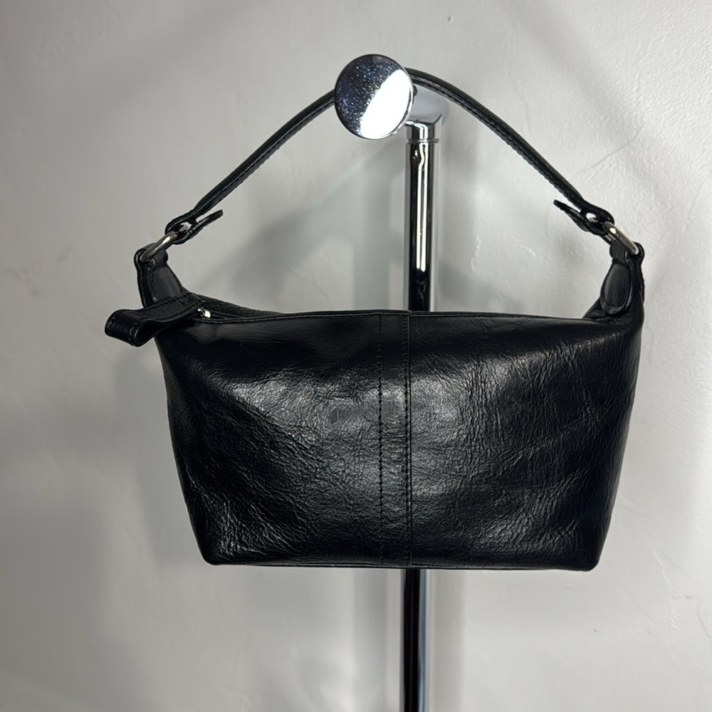 Latico shiny black leather mini handbag